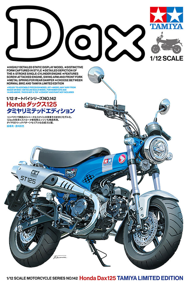 Tamiya 14142 1/12 Honda Dax125 Plastic Kit (Tamiya Edition) **Pre-Order** NIB