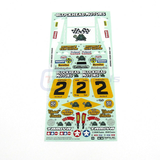 Tamiya 58710 Hotshot II/2 Blockhead Motors, 1421849/11421849 Decals/Stickers, NEW