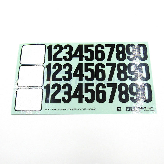 Tamiya 58719 BBX 2WD Buggy/BB-01, 1421862/11421862, Car Number Sticker Set, NEW