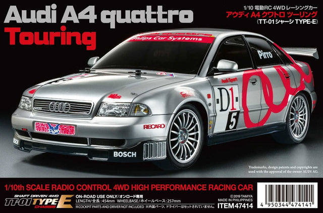 Tamiya 47414 Audi A4 Quattro Touring Assembly Kit, (TT01E), NIB **DISCONTINUED**