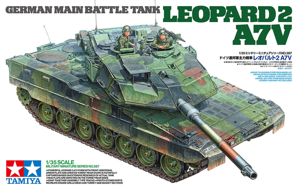 Tamiya 35387 1/35 German Main Battle Tank Leopard 2 A7V, NIB TTP Models