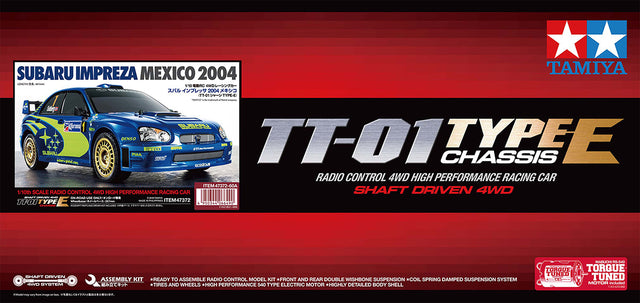 Tamiya 47372 Subaru Impreza Mexico 2004 Assembly Kit, (TT01E/TT-01 Type E), NIB **Pre-Order**
