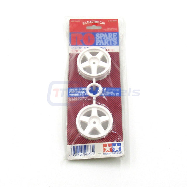 Tamiya 50636 5 Spoke One-Piece Wheels (1 Pair), (RARE) NIP