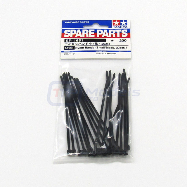 Tamiya 51651/9808134 Nylon Bands (Small/Black, 20 Pcs.), (Zip/Cable Ties), NIP