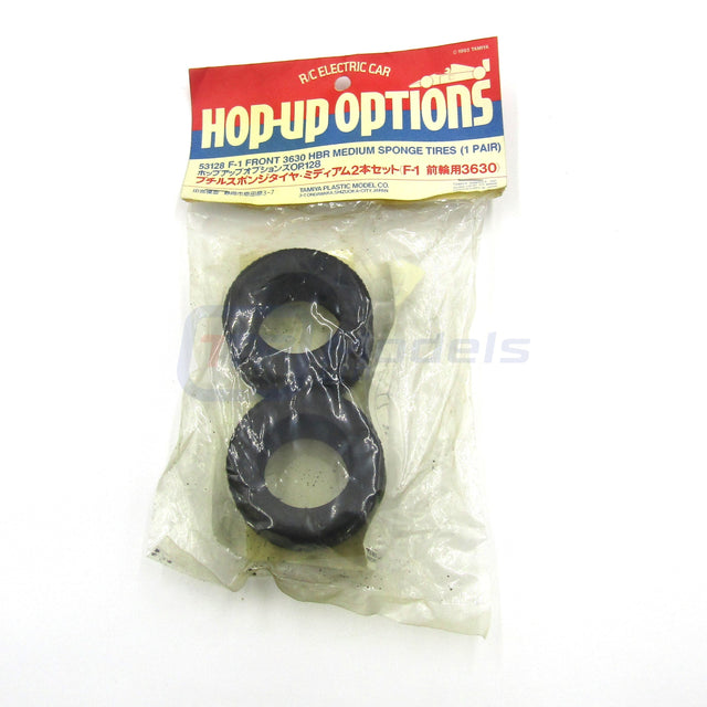 Tamiya 53128 F-1 Front 3630 HBR Medium Sponge Tires (1 Pair), (F102/F103), NIP