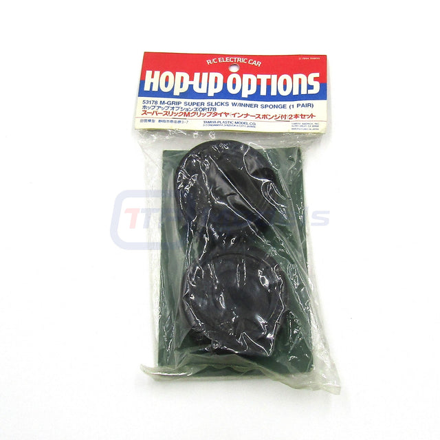 Tamiya 53178 M-Grip Super Slick Tires/Tyres (1 Pair), (TT01/TT02/TA01/TA02/TA03/TL01)