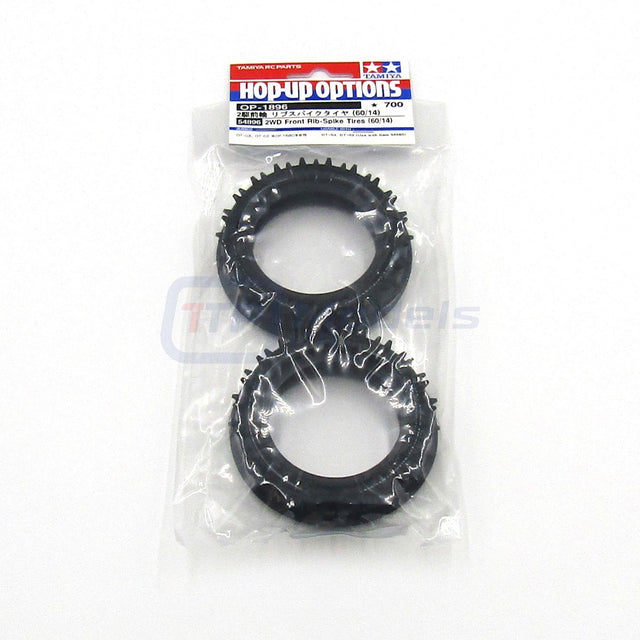 Tamiya 54896/53083/9805617 2WD Front Rib-Spike Tires, (Super Astute/Dyna Storm)