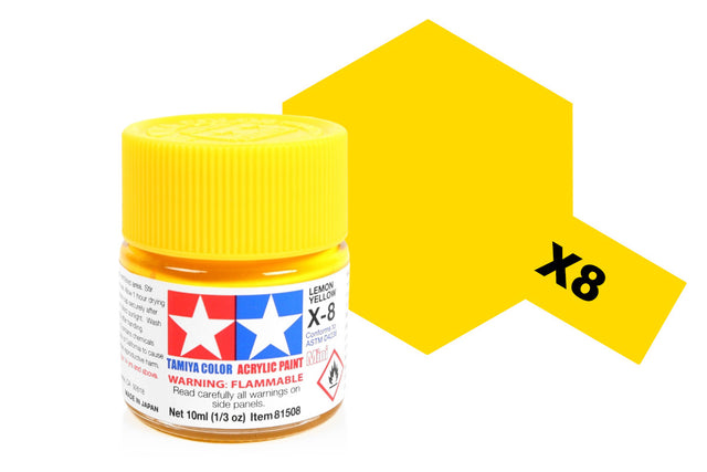 Tamiya Acrylic Mini X & XF Paint Jars (Round, 10ml, .33fl oz), NEW