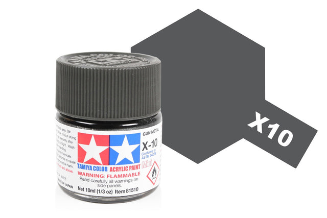 Tamiya Acrylic Mini X & XF Paint Jars (Round, 10ml, .33fl oz), NEW