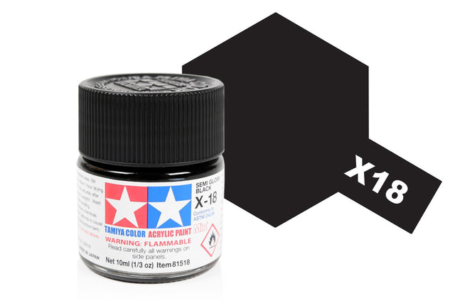 Tamiya Acrylic Mini X & XF Paint Jars (Round, 10ml, .33fl oz), NEW
