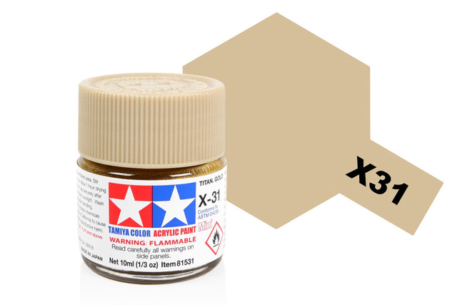 Tamiya Acrylic Mini X & XF Paint Jars (Round, 10ml, .33fl oz), NEW