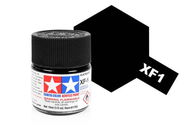 Tamiya Acrylic Mini X & XF Paint Jars (Round, 10ml, .33fl oz), NEW