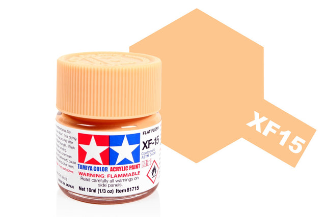 Tamiya Acrylic Mini X & XF Paint Jars (Round, 10ml, .33fl oz), NEW