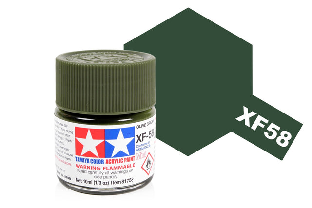 Tamiya Acrylic Mini X & XF Paint Jars (Round, 10ml, .33fl oz), NEW