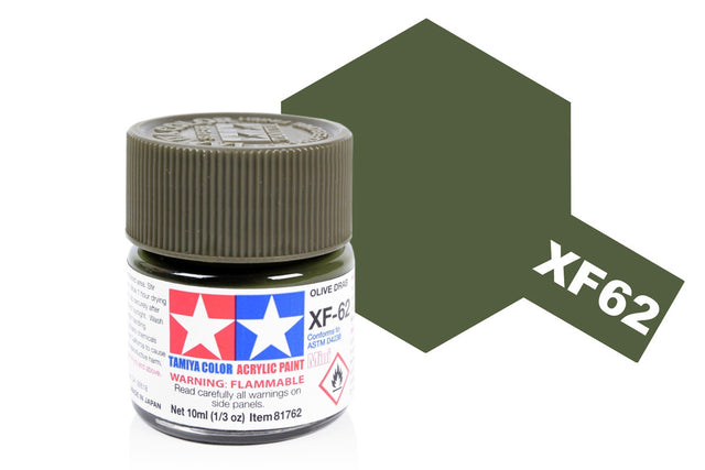 Tamiya Acrylic Mini X & XF Paint Jars (Round, 10ml, .33fl oz), NEW