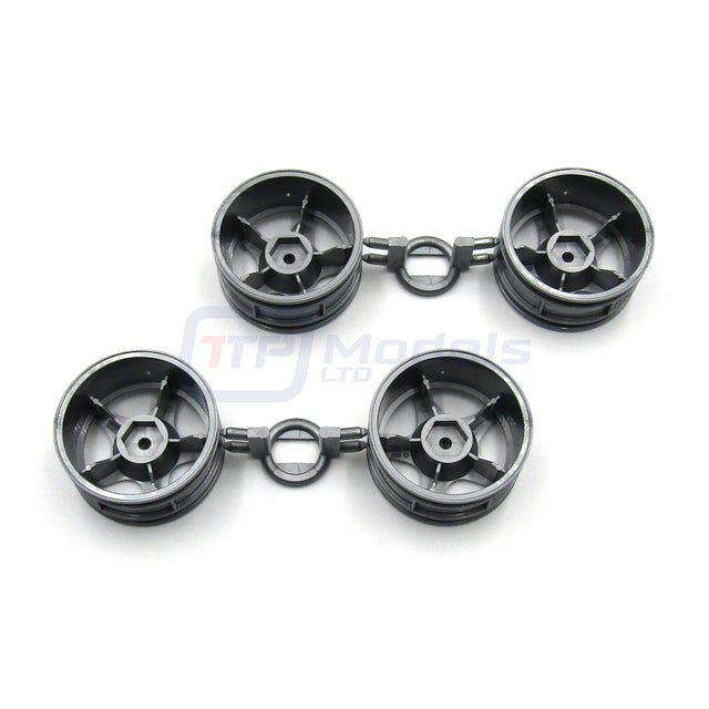 Tamiya 58667 Audi Quatrro A2/TT-02, 9335809/19335809 Wheels (4 Pcs.), NEW
