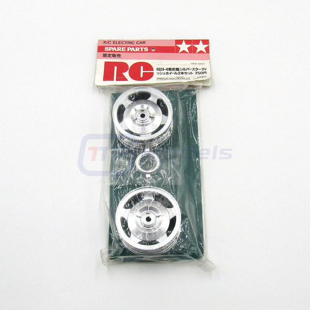Tamiya 94027 6024 4WD Front Silver Star-Dish Wheels (1 Pair), (Top Force), NIP