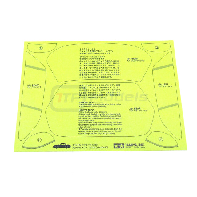 Tamiya 58708 Alpine A110 Jägermeister 1973, 9490057/19490057, Decals/Stickers, NEW