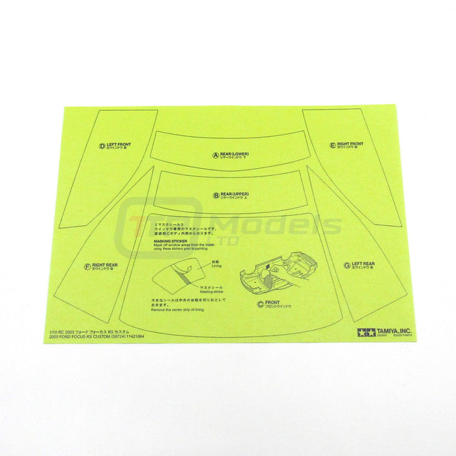 Tamiya 58724 2003 Ford Focus RS Custom/TT02, 9490102/19490102 Decals/Stickers