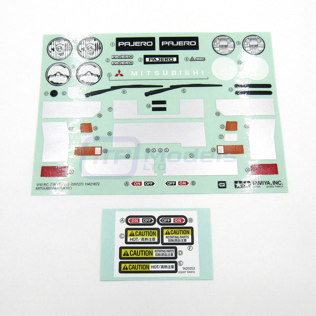 Tamiya 58727 Mitsubishi Pajero/CW-01/CW01, 9490107/19490107 Decals/Stickers, NIP