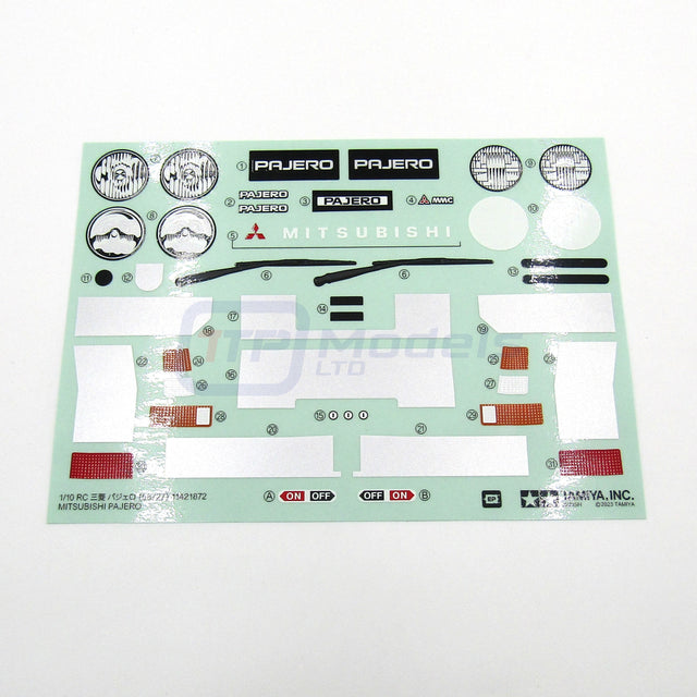 Tamiya 58727 Mitsubishi Pajero/CW-01/CW01, 9490107/19490107 Decals/Stickers, NIP