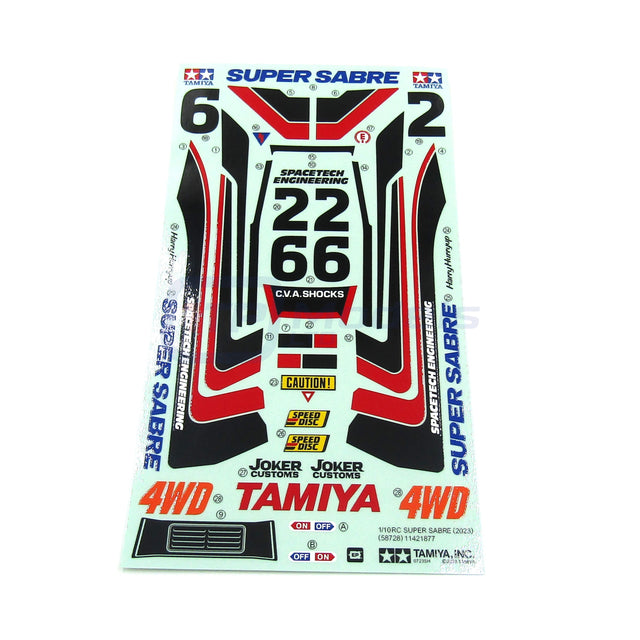Tamiya 58728 Super Sabre 2023, 9490111/19490111 Decals/Stickers, NEW