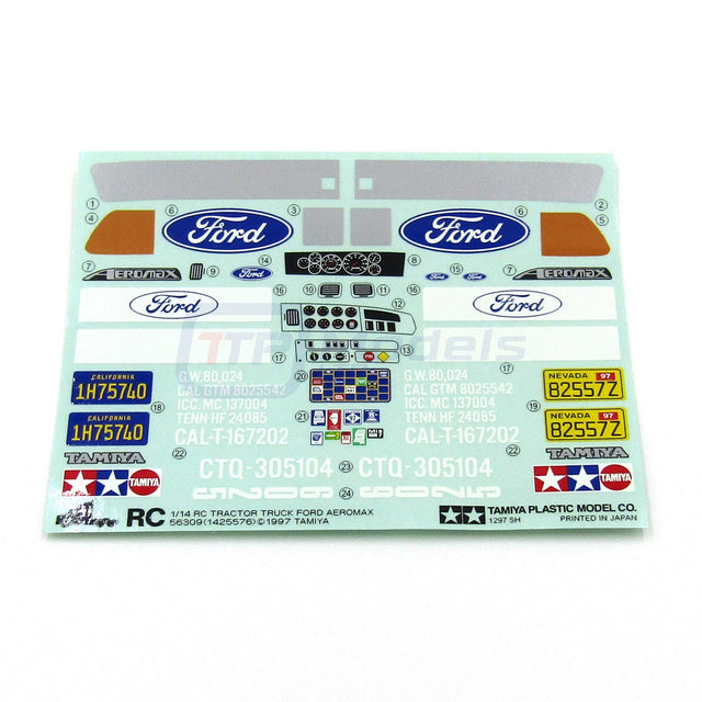 Tamiya 56309 Ford Aeromax/Metallic, 9495289/19495289 Decals/Stickers, NEW