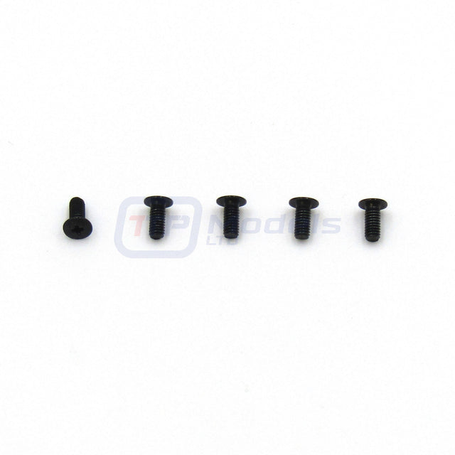 Tamiya 9808125/19808125, 2.6x6mm Flat Screw (5 Pcs), (Tanks/Tamtech/CW01) NEW