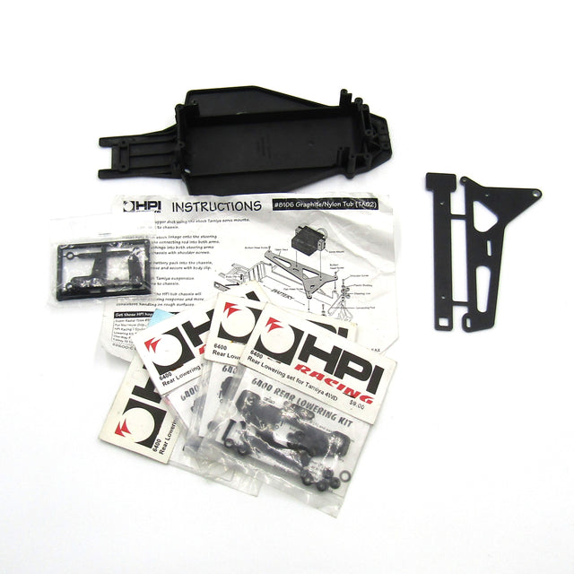 INCREDIBLY RARE HPI Graphite/Nylon Chassis for Tamiya TA02/TA02W/TA02SW