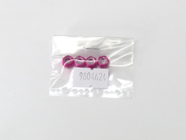 Tamiya 58527 Hornet Jun Watanabe, 9804624/19804624 4mm Nut Pink (4 Pcs.)