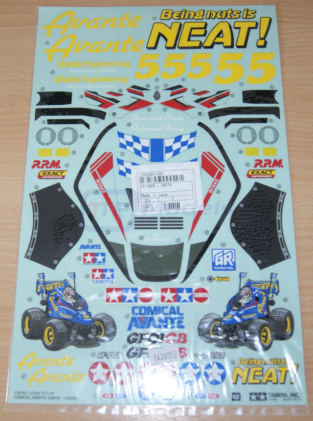 Tamiya 58678 Comical Avante/GF-01CB, 1420952/11420952 Decals/Stickers, NIP