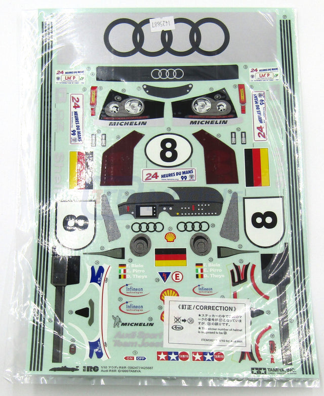 Tamiya 58247 Audi R8R Roadster/F103LM, 1425687/11425687 Decals/Stickers, NIP