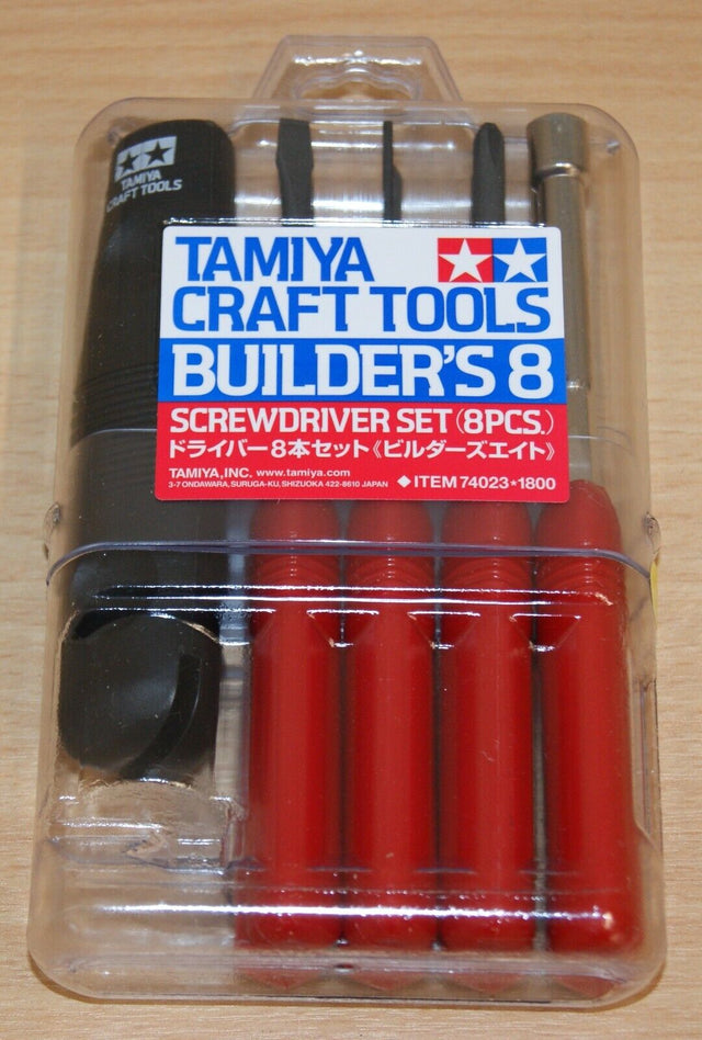 Tamiya 74023 Builder's 8 JIS Screwdriver Set (8 Pcs.) for Radio Control Cars