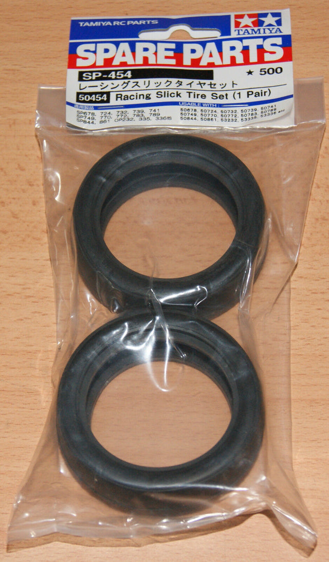 Tamiya 50454 Racing Slick Tire/Tyre Set (1 Pair) (TA01/TA02/TA03/TL01/TT01/TT02)