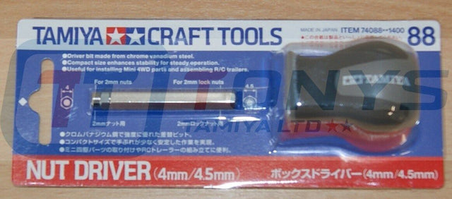 Tamiya 74088 Craft Tools, Nut Driver (4mm/4.5mm), NIP