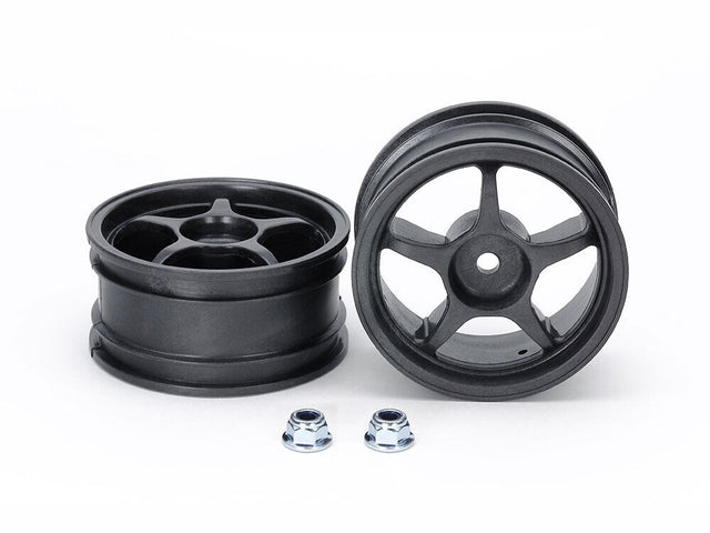 Tamiya 53335 Reinforced One-Piece 5-Spoke Wheels (1 Pair), (TT01/TT02/TL01/TA01)