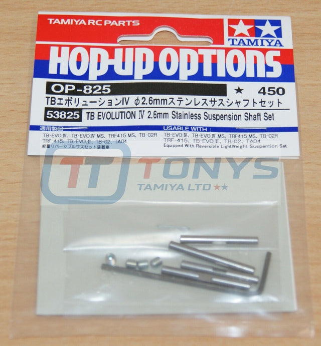 Tamiya 53825 TB Evolution IV 2.6mm Stainless Suspension Shaft Set, M07/M08/XM-01