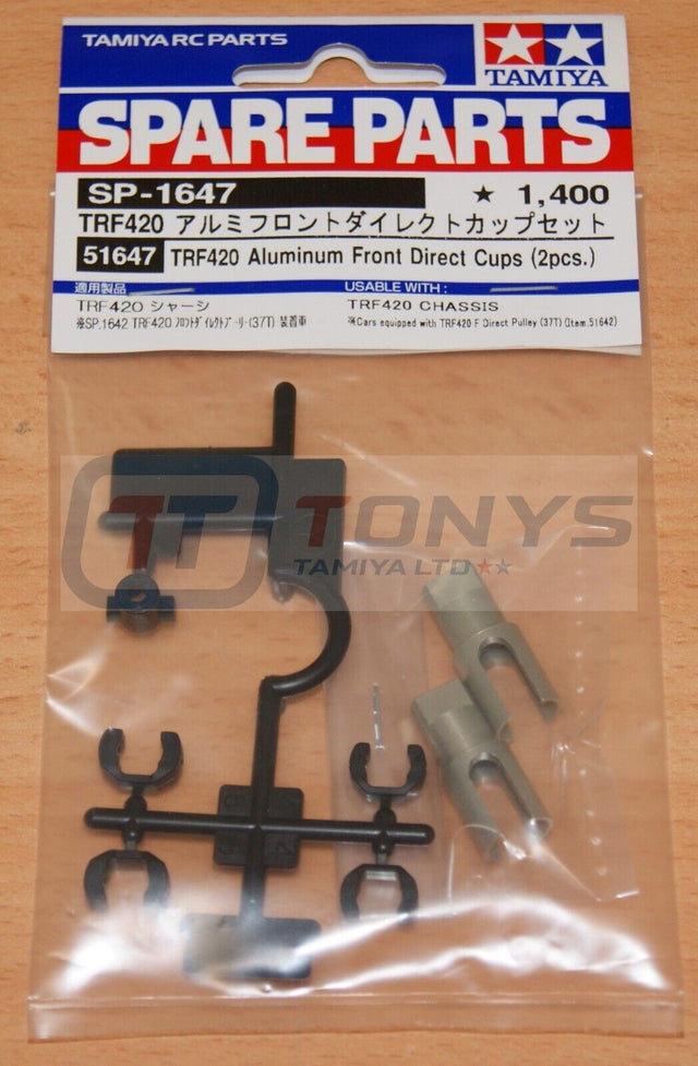 Tamiya 51647 TRF420 Aluminium Front Direct Cups (2 Pcs.), TRF420x/TRF421/TA07MSX