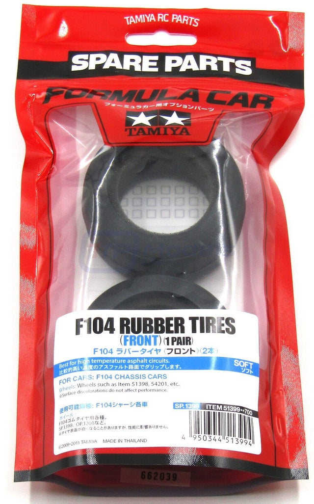 Tamiya 51399 F104 Rubber Tyres/Tires (Front/Soft), (Ferrari F60/McLaren), NIP