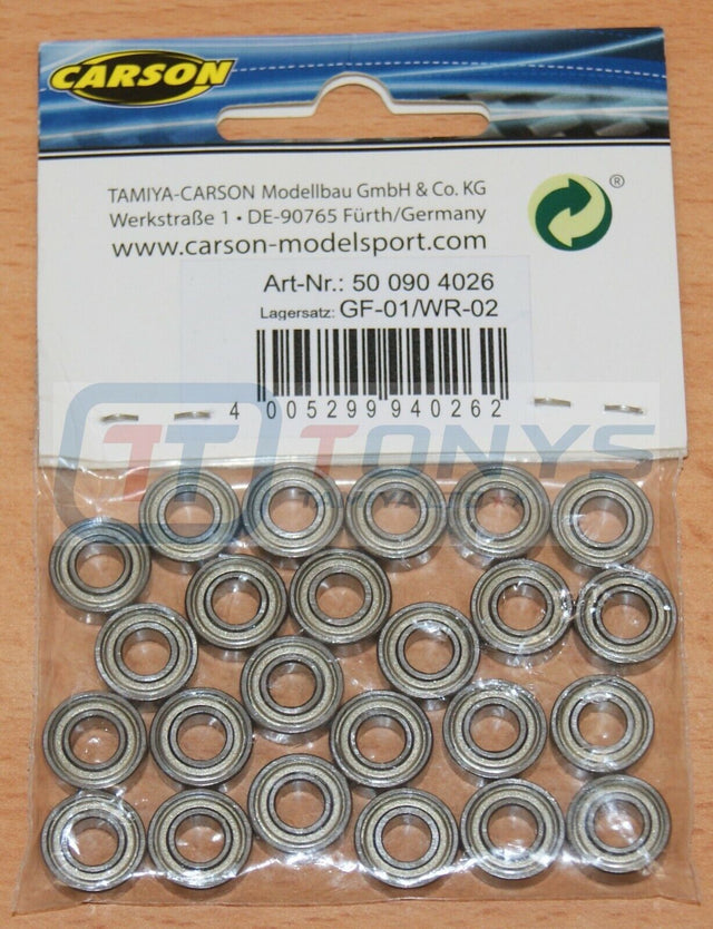 Carson 500904026/C904026 Ball Bearing Set for Tamiya TL01/WR-02/WR02CB/*GF01 NIP
