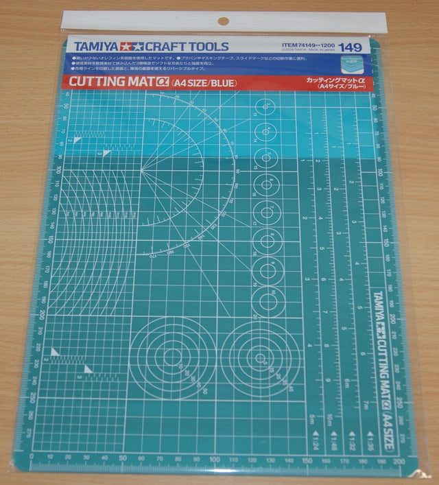 Tamiya 74149 Craft Tools Cutting Mat α (A4 Size/Blue) for RC & Plastic Kits, NIP