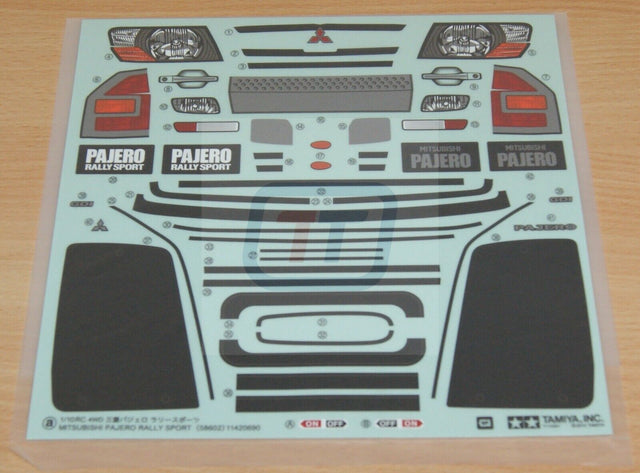 Tamiya 58627 Mitsubishi Pajero Black/CC01, 9495874/19495874 Decals/Stickers, NIP