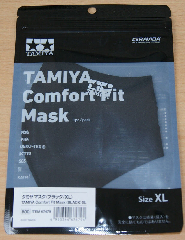 Tamiya 67479 Comfort Fit Face Mask (Black) XL (Extra Large), NIP