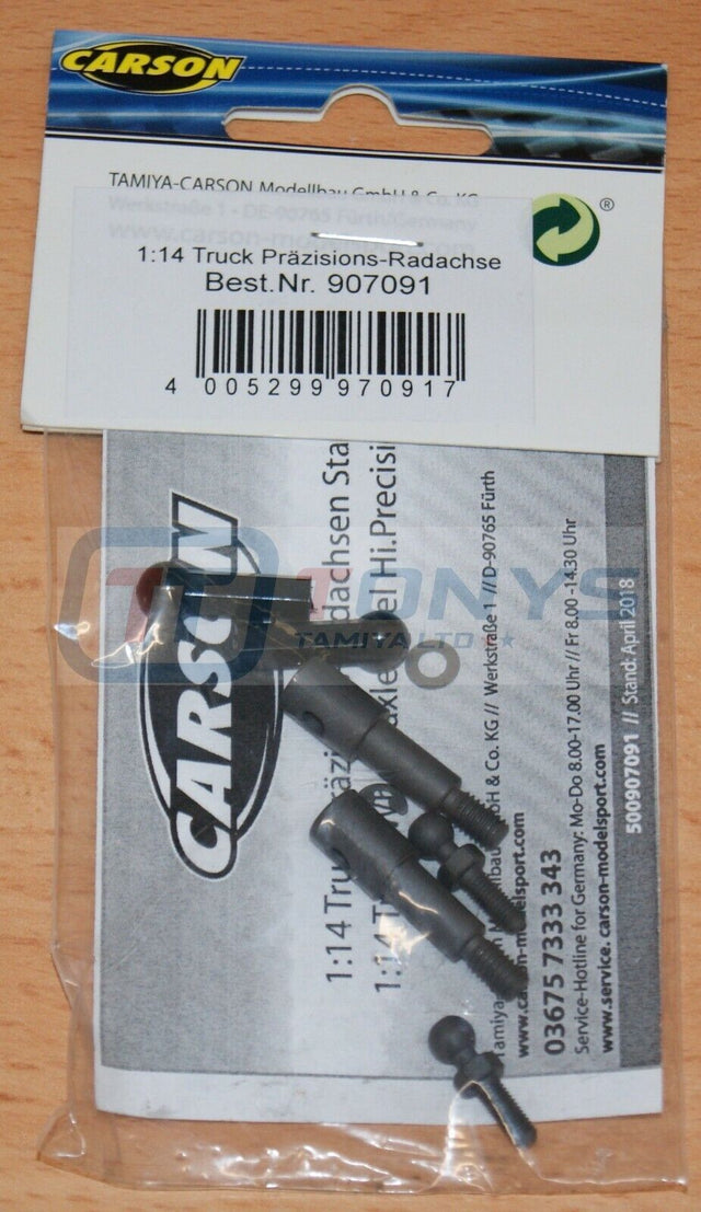 Carson 500907091/C907091 High Precision Steel Truck Wheel Axle (2 Pcs.) (Tamiya)