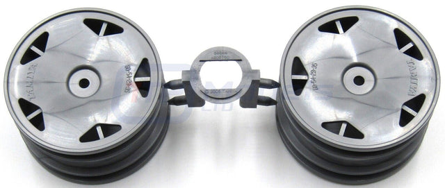 Tamiya 58511 Racing Truck Nissan Titan/DT02, 0448057/10448057 Rear Wheels (2 Pc)