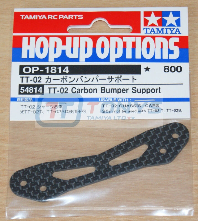 Tamiya 54814 TT-02 Carbon Bumper Support, (TT02/TT02D/TT02 Type-S/TT01), NIP