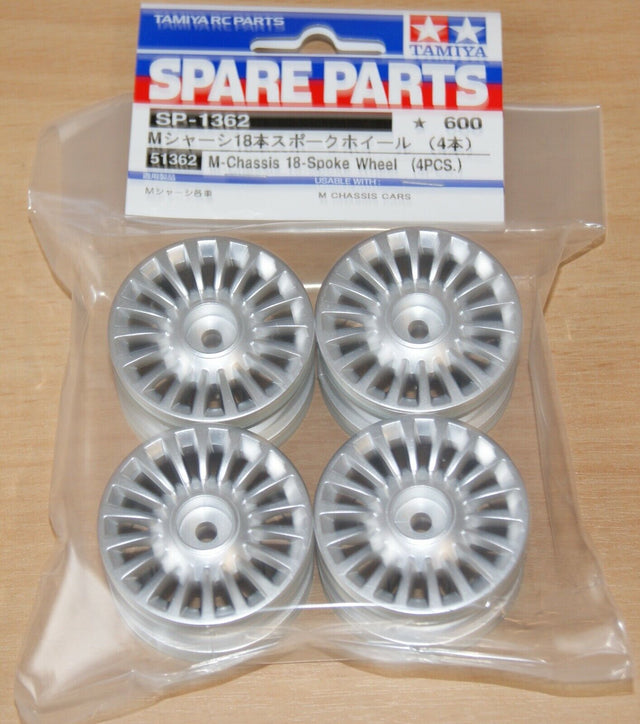 Tamiya 51362 M-Chassis 18-Spoke Wheels (4 Pcs.) (Fiat 500/M03/M05/M06/M07/M08)