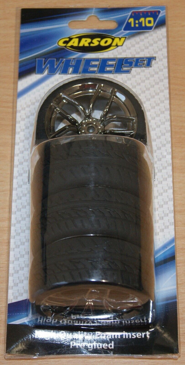 Carson C900161/500900161 1:10 10-Spoke Wheel Set (4 Pcs.) Smoke, (For Tamiya)