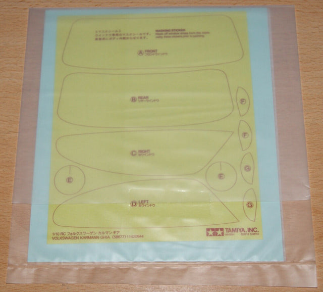 Tamiya 58677 Volkswagen Karmann Ghia/M06, 9495984/19495984 Decals/Stickers, NIP