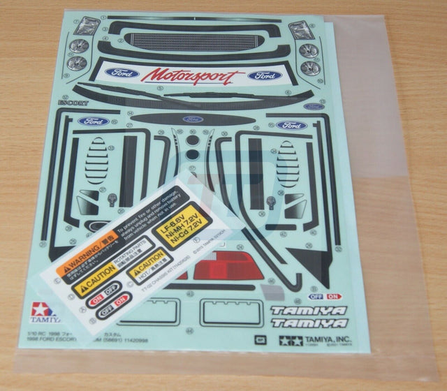 Tamiya 58691 Ford Escort Custom 1998/TT02, 9490028/19490028 Decals & Masking NIP